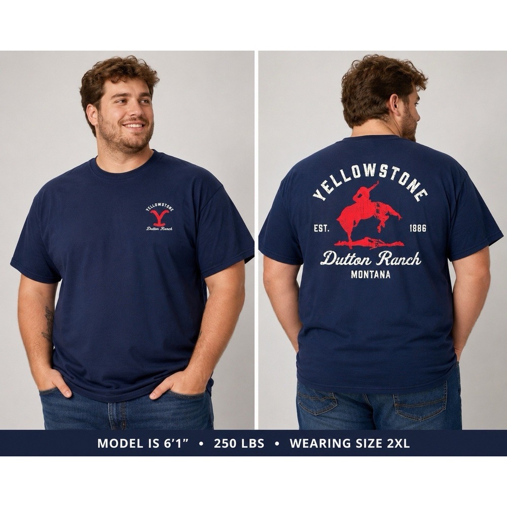 Yellowstone Dutton Ranch T Shirt 2XL Navy Blue Paramount Network Western TV NWT